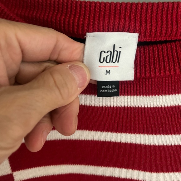 CAbi red striped sweater size medium, generously sized - Picture 4 of 6